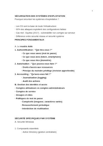 Couverture : Sécurisation des systèmes d'exploitation pdf